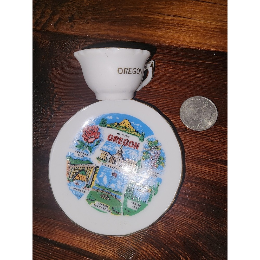 Vintage Oregon Souvenirs‎ mini plate and cup